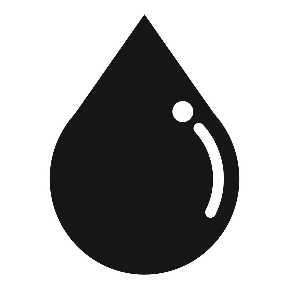 Black drop of water falling down creating a little splash vector
