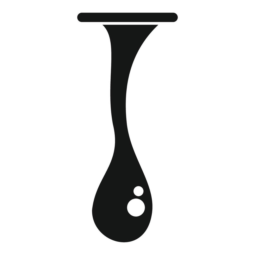 Big black drop hanging and forming a blob with small bubbles vector