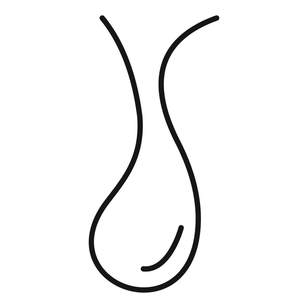 Drop of water dripping from a surface line icon vector