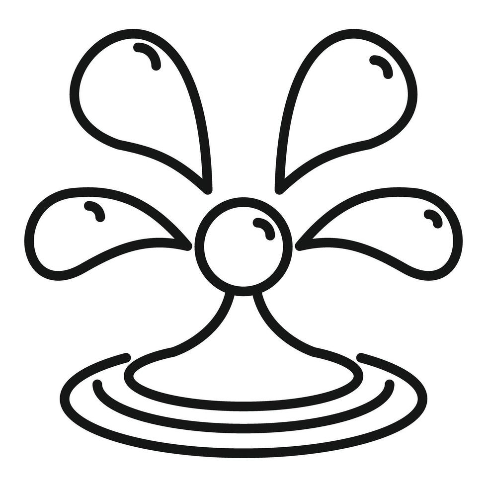 Water splashing from a central sphere creating ripples vector