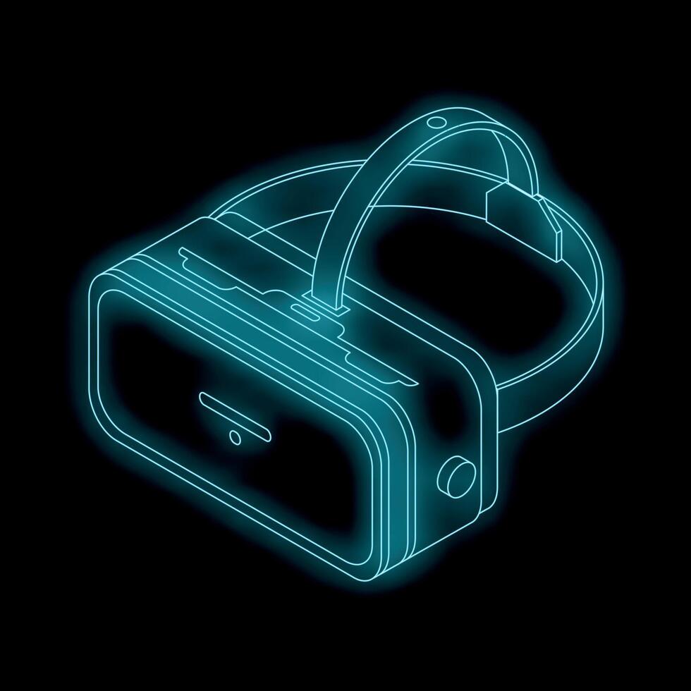 Neon glowing vr headset embracing the future of technology vector
