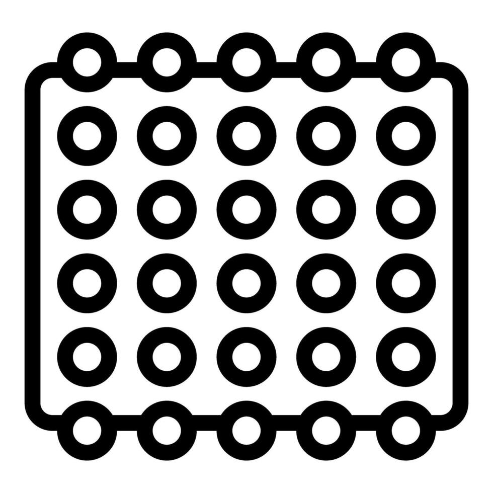 Blister pack icon showing round tablets or capsules arranged in grid vector