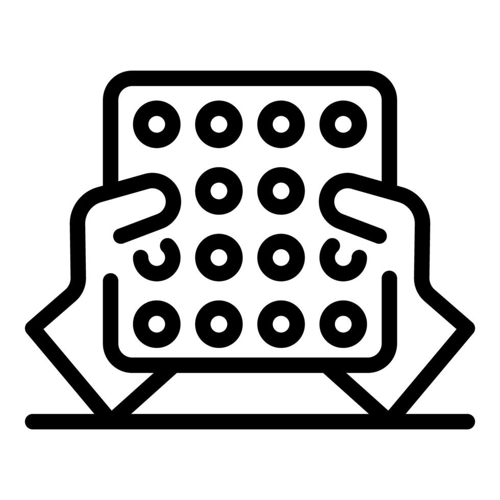 Pharmacist holding blister pack of pills for medication and healthcare vector