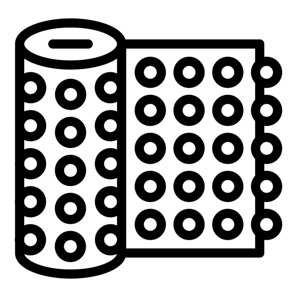 Bubble wrap roll protecting fragile items during shipping vector
