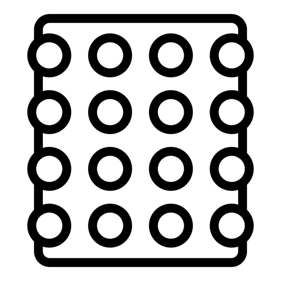 Blister pack showing round pills or capsules for medication vector