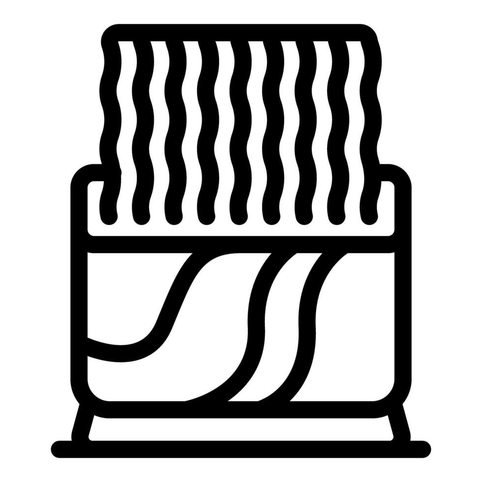 Open instant noodles cup with steam coming out and ready to eat vector