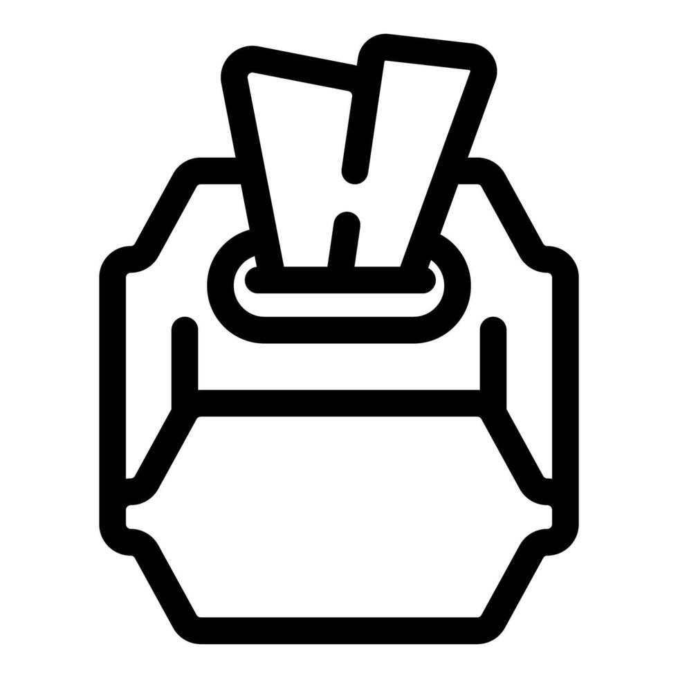 Wet wipes package showing two wipes coming out of dispenser vector