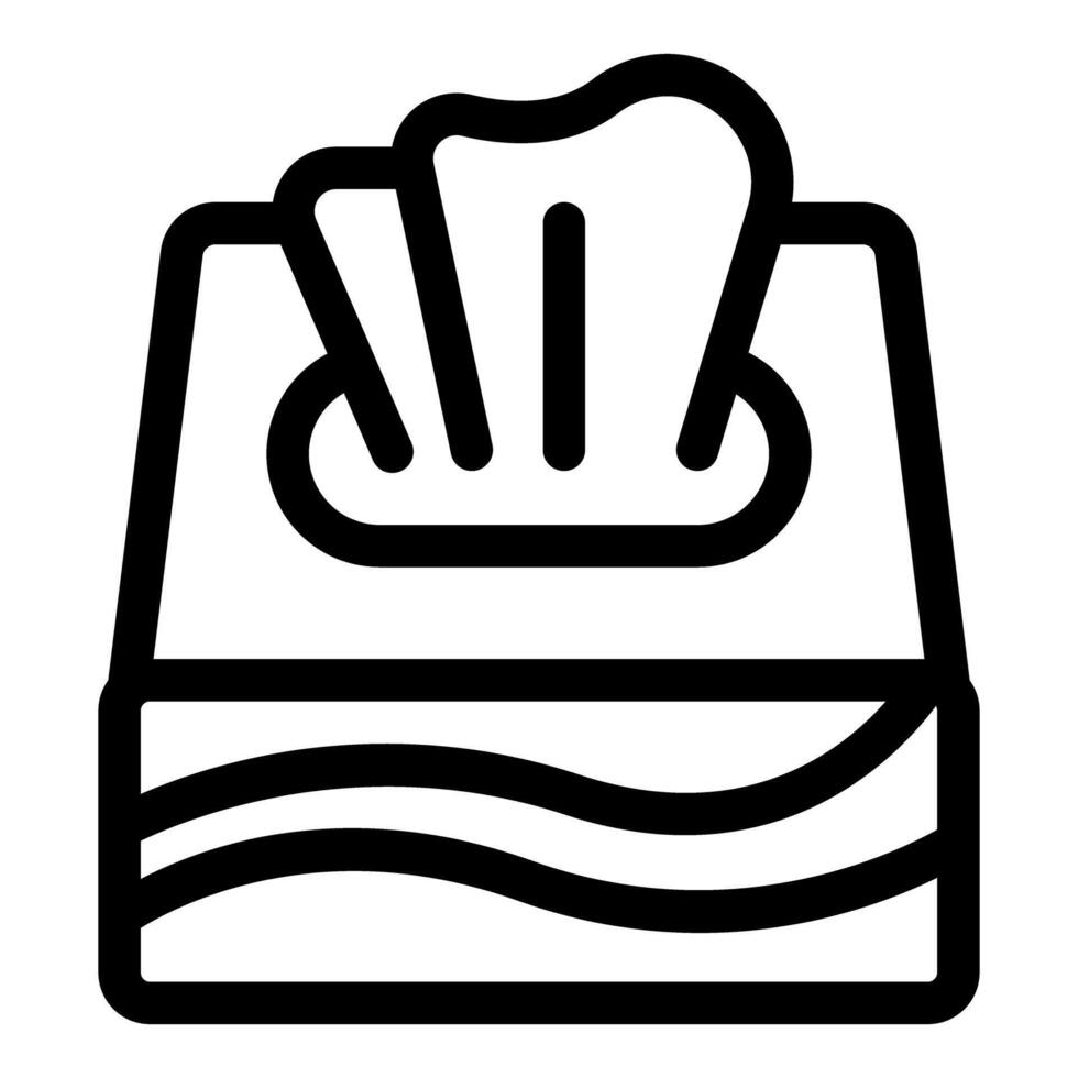 Box of tissues dispensing a clean wipe for hygiene vector