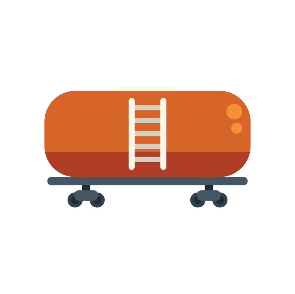 Tank wagon transporting oil and gas on railway platform vector