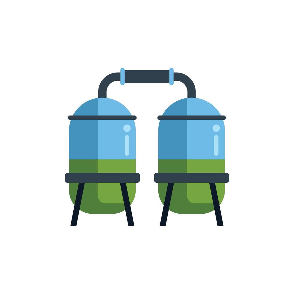 Industrial tanks processing biofuel or chemical substance vector
