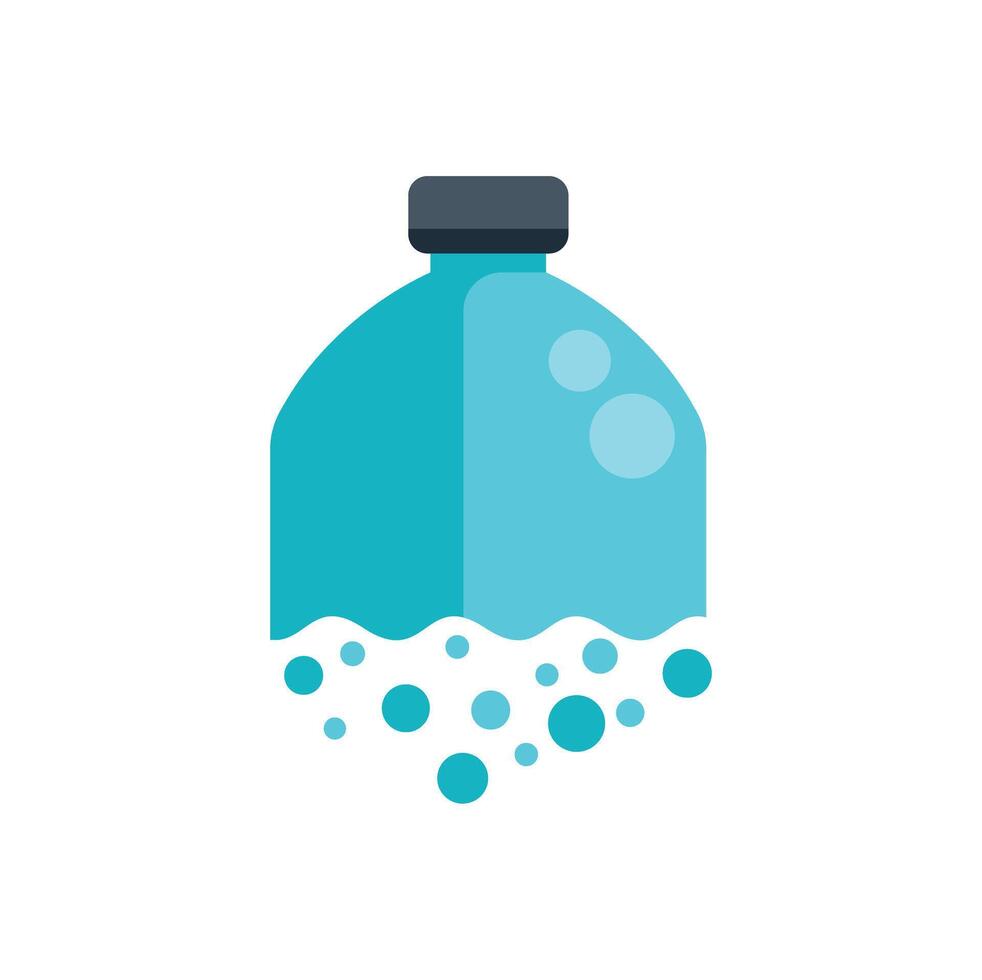 Plastic bottle floating in ocean water pollution concept vector