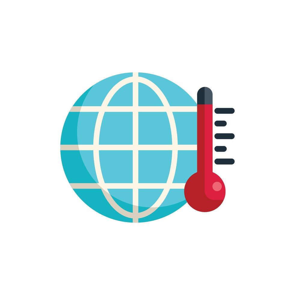 Thermometer showing increasing temperature of planet earth vector