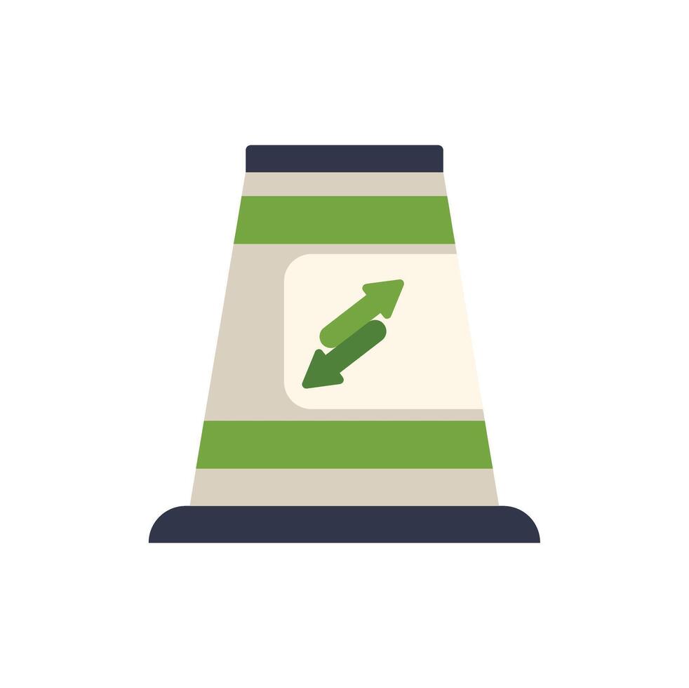 Green energy traffic cone showing up and down arrows vector