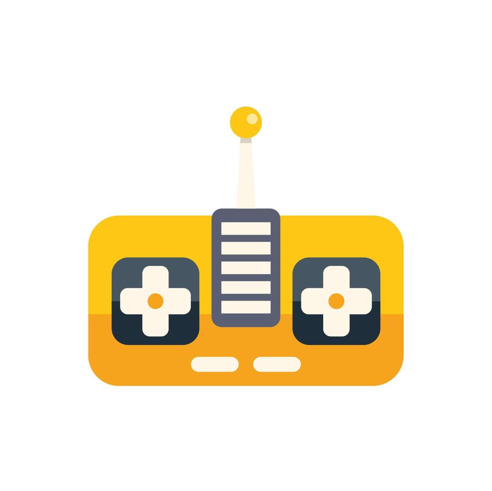 Yellow remote control with antenna extending upwards vector