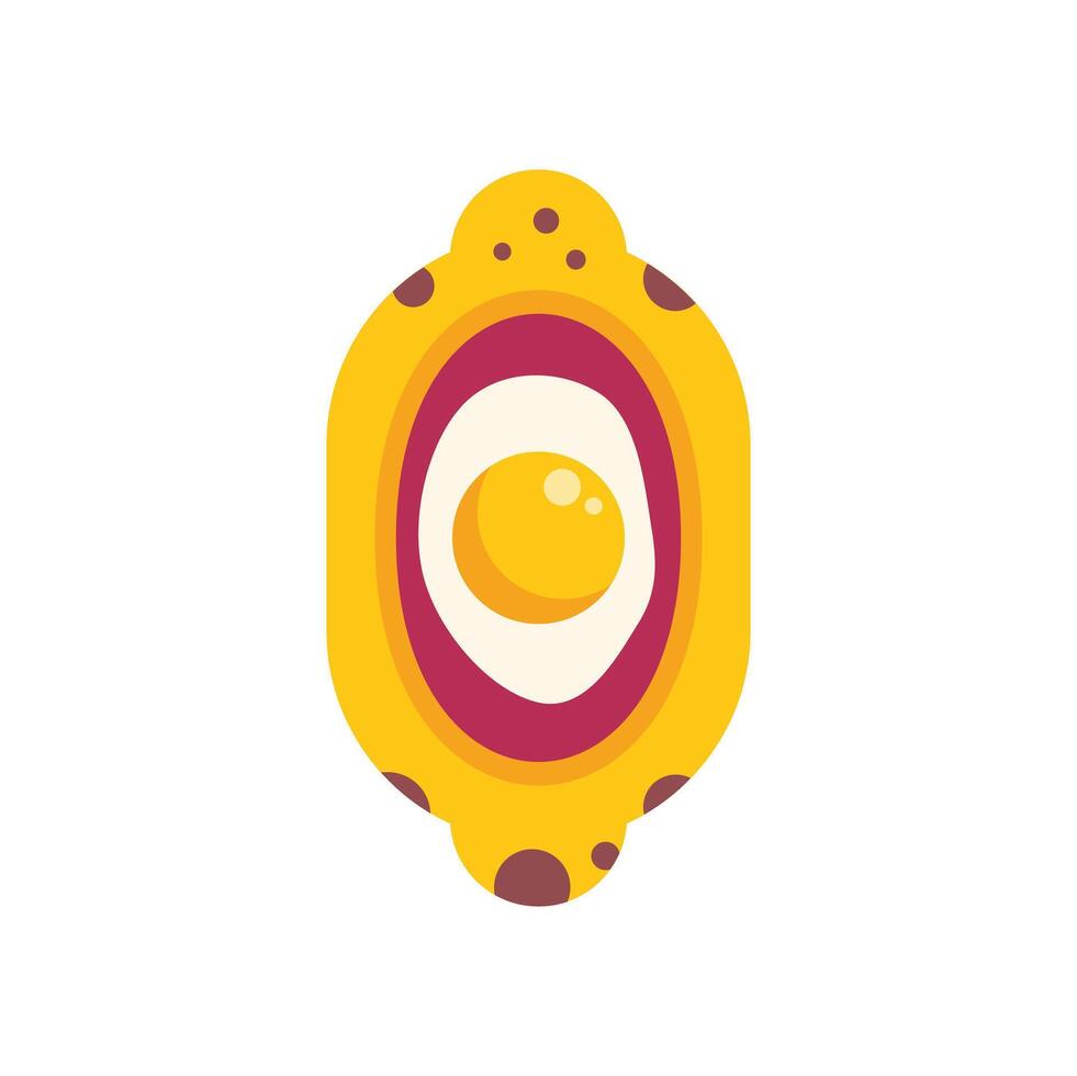 Delicious sunny side up egg on ornate plate for breakfast vector