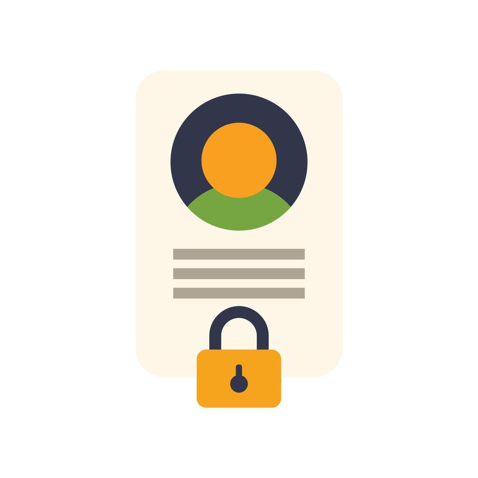 Padlock securing personal data on digital profile vector