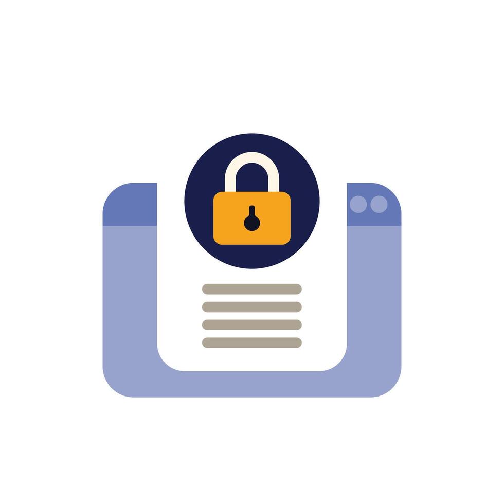 Secure website with padlock icon symbolizing online security vector