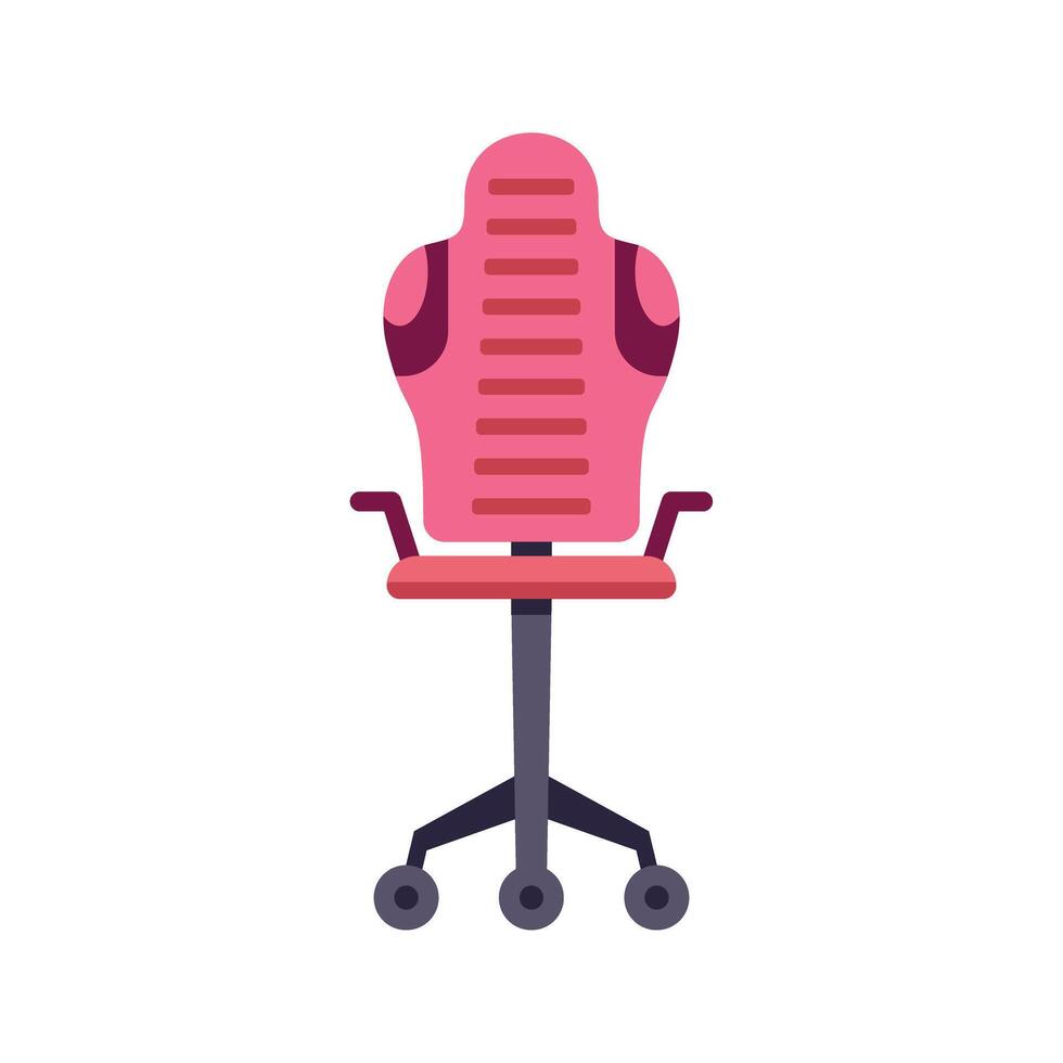 Pink office chair providing comfortable support for working or gaming vector