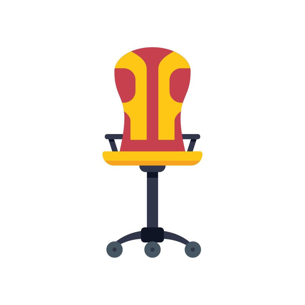 Comfortable modern office chair with wheels for working at desk vector