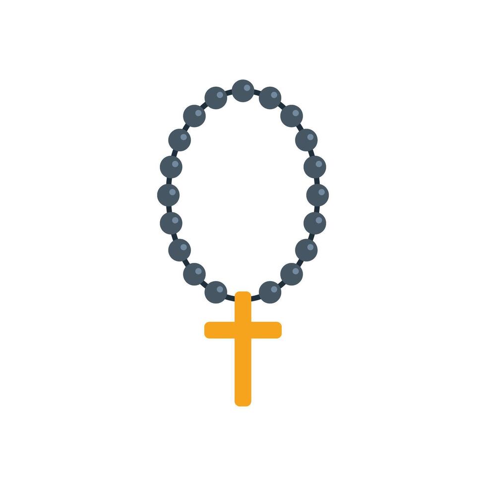 Rosary beads with cross representing religion and faith vector