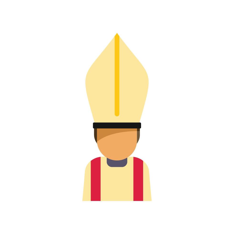 Catholic bishop wearing traditional mitre hat standing for religion and faith vector