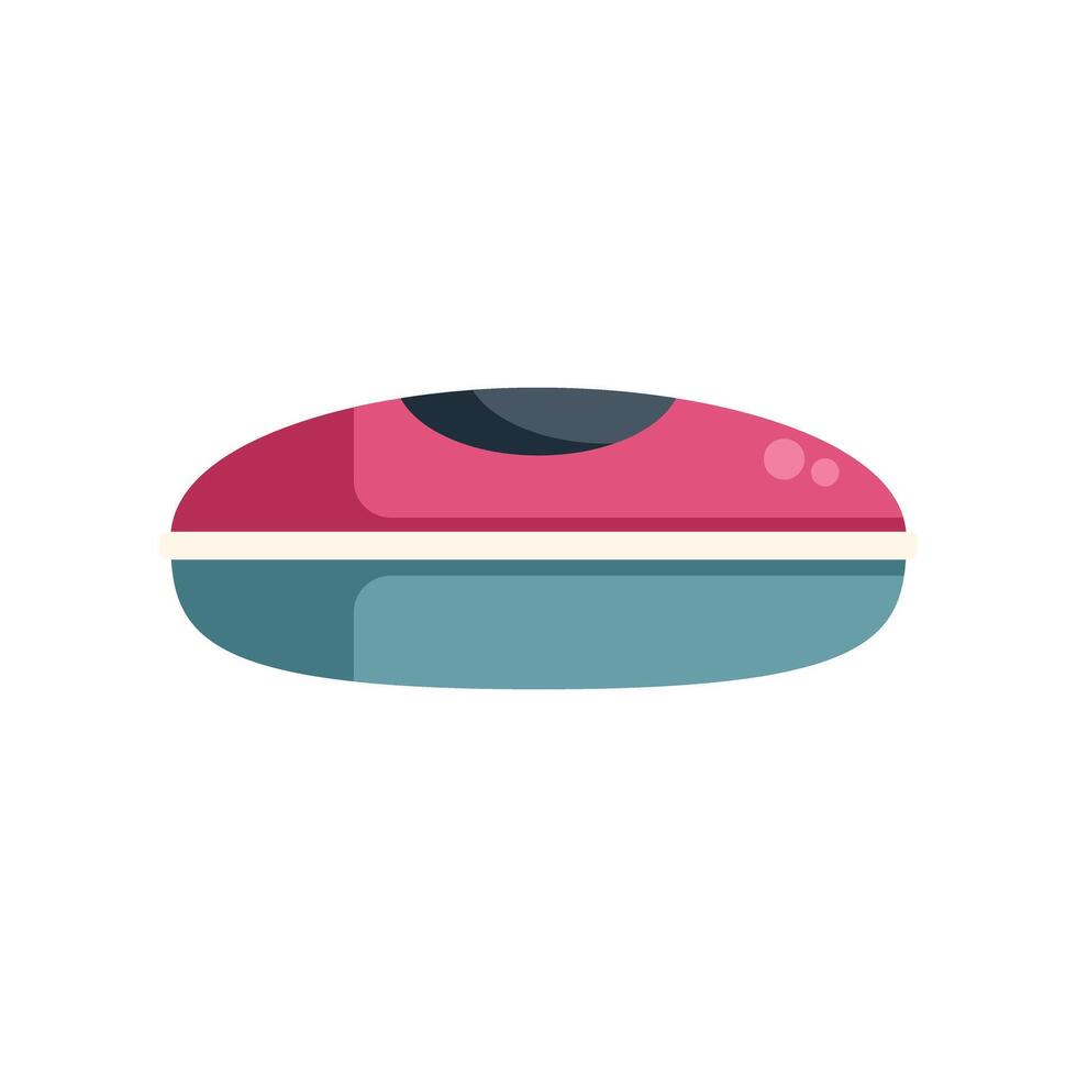 Modern red hovercraft floating on air cushion vector