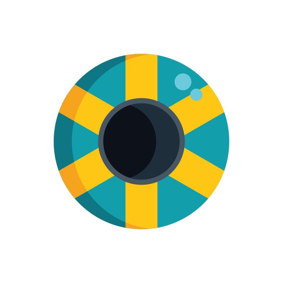 Yellow and blue inflatable ring floating on water surface vector