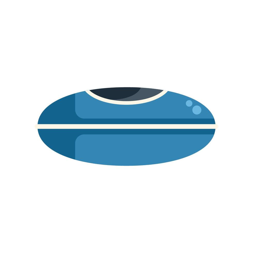 Blue unidentified flying object hovering in sky vector
