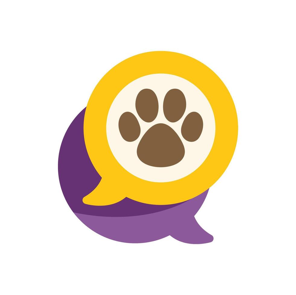 Paw print talking about pet adoption and rescue vector