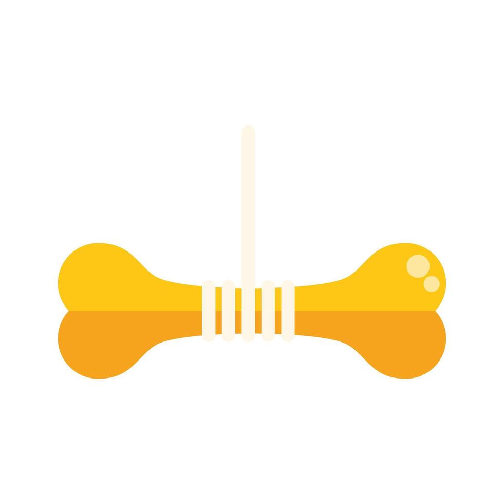 Dog bone hanging from string toy playful pet supply vector