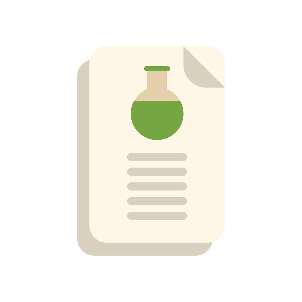 Laboratory experiment protocol with flask icon on document vector