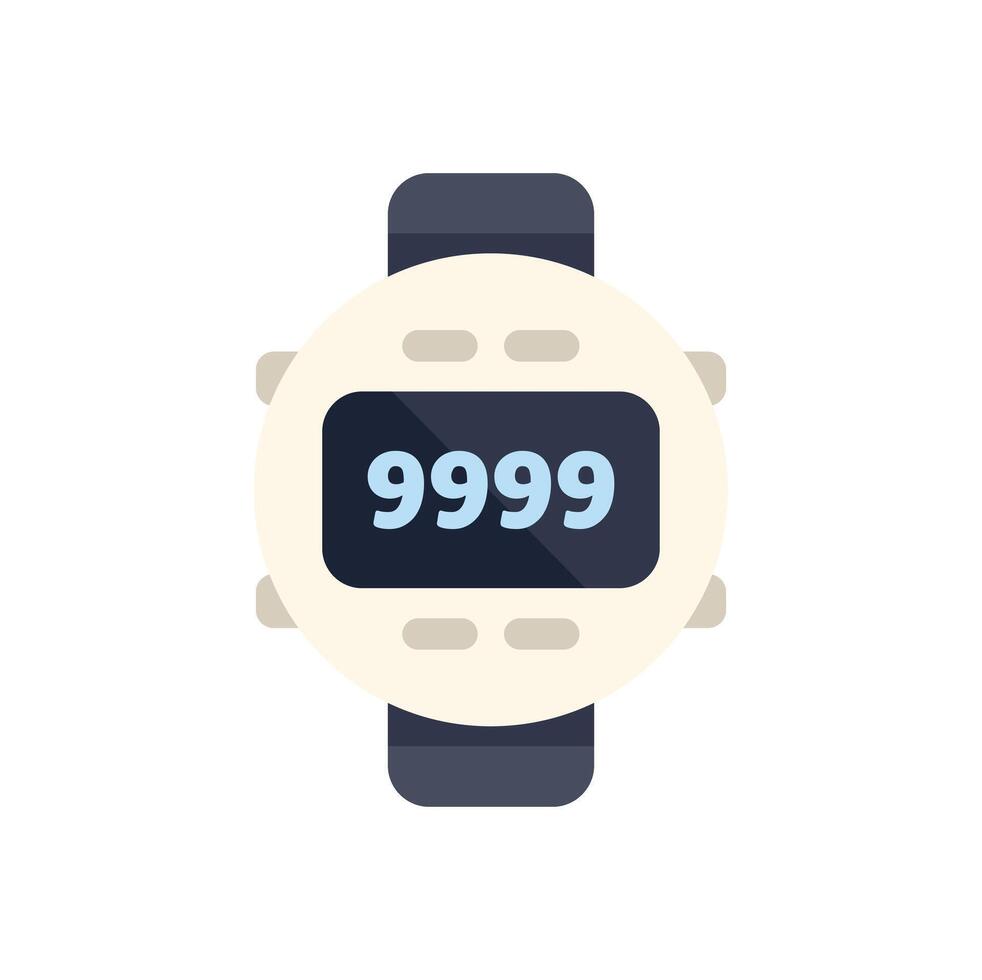 Electronic wrist watch showing 9999 on display vector