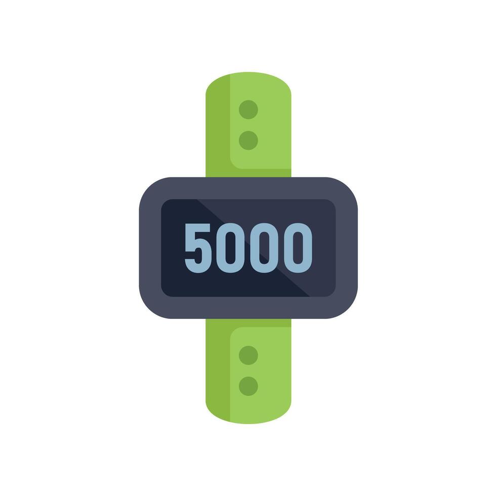 Fitness tracker displaying steps walked reaching goal vector
