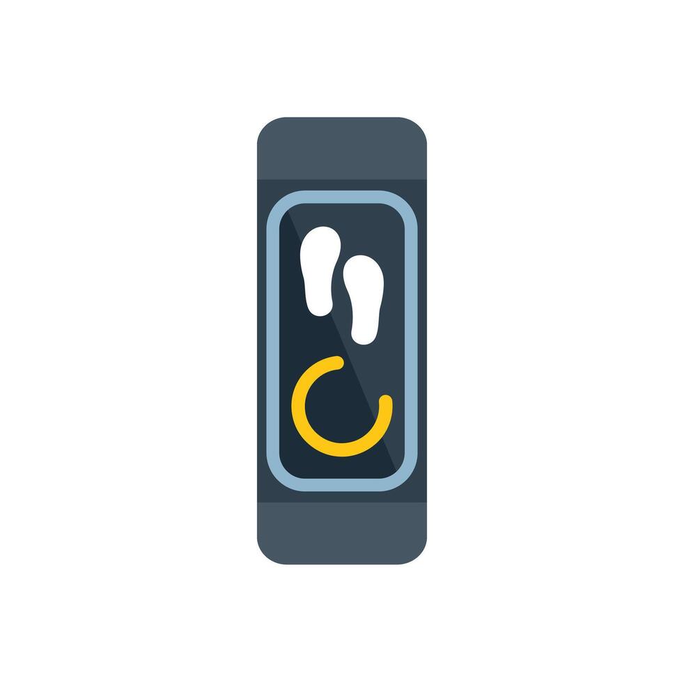 Fitness tracker displaying steps and calories burned icon vector