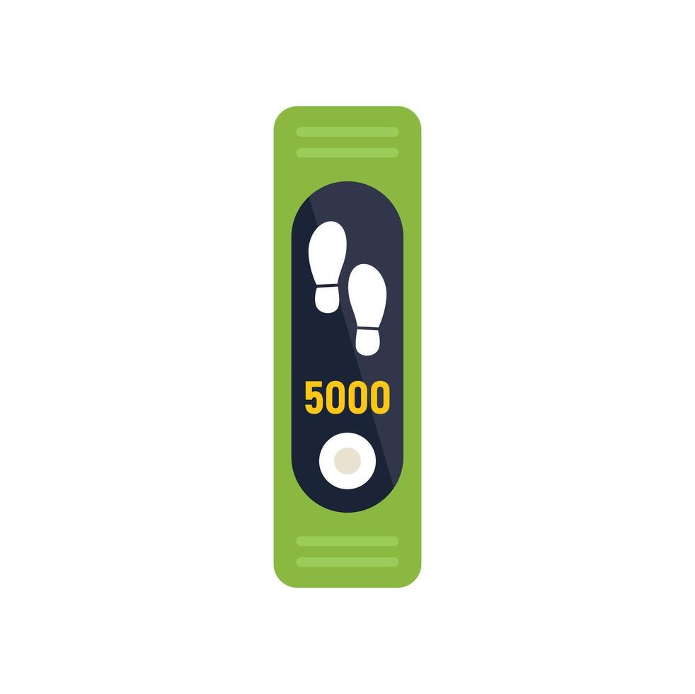 Fitness tracker showing steps walking icon in flat style vector