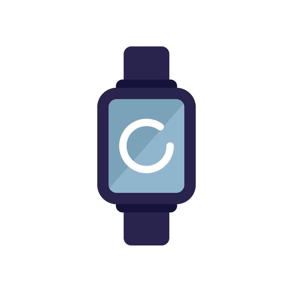Smart watch displaying loading icon on white background vector