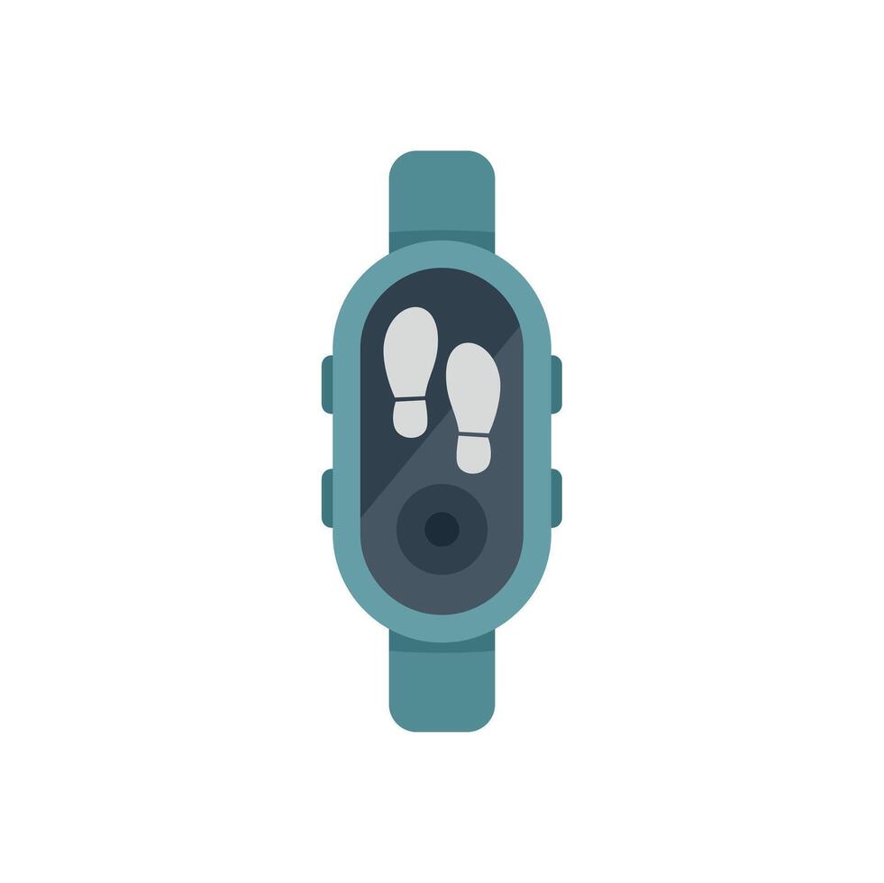 Smartwatch showing steps counter app interface vector