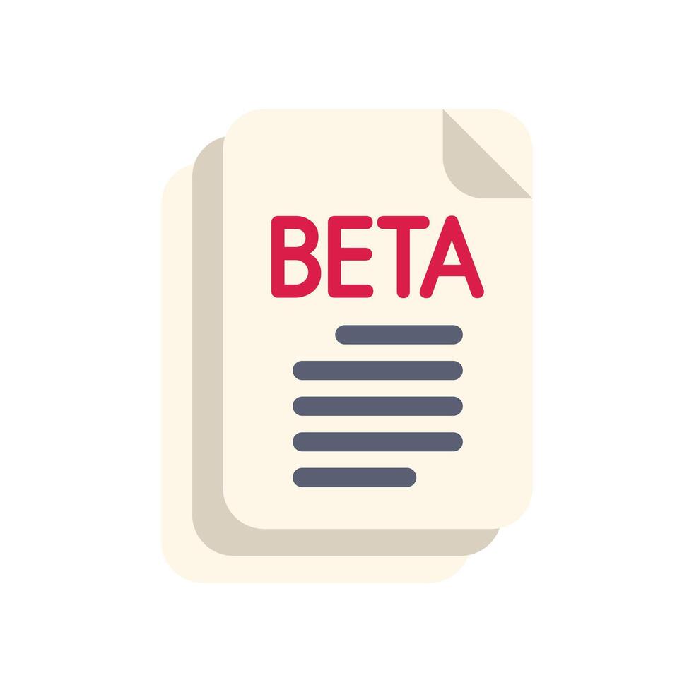 Stack of paper sheets showing beta testing icon vector