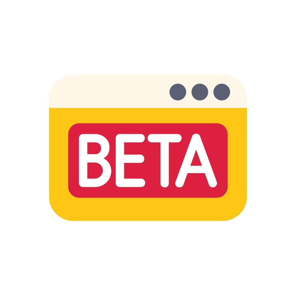 Beta version software under development symbol icon vector