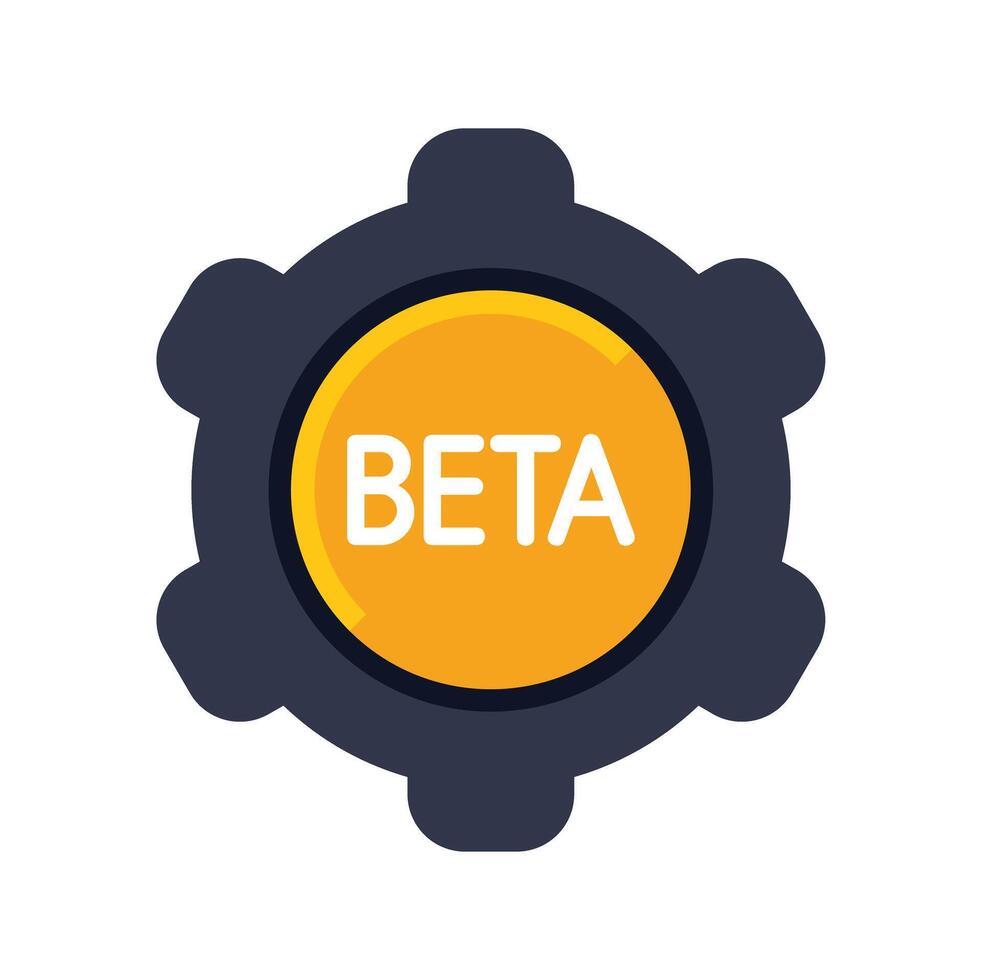Beta testing software development process gear icon vector
