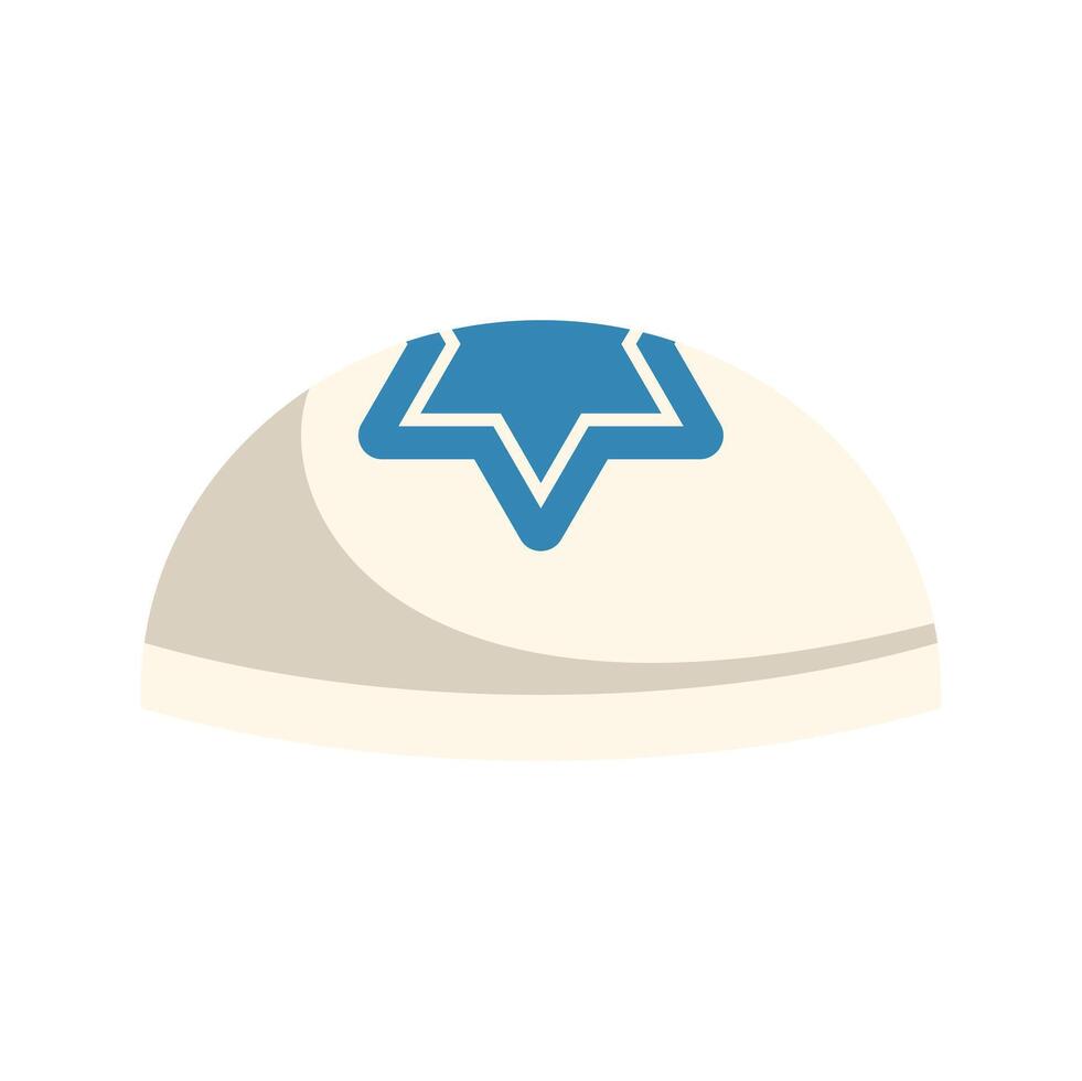 Kippah jewish traditional head covering with star of david vector