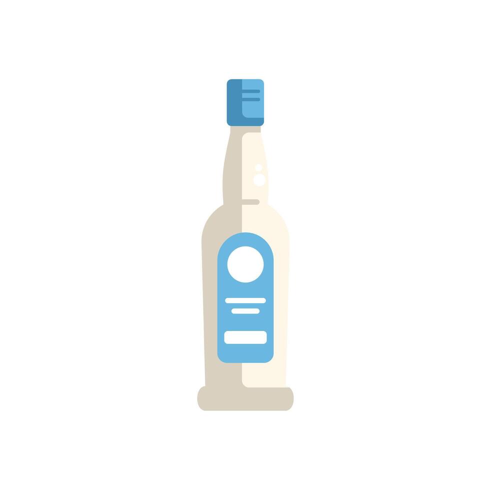 Bottle of liquor with blank label standing on white background vector