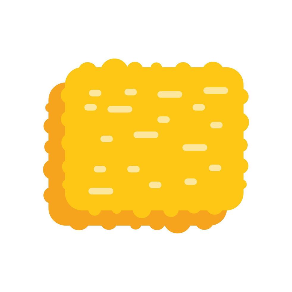 Square cracker with filling on white background vector