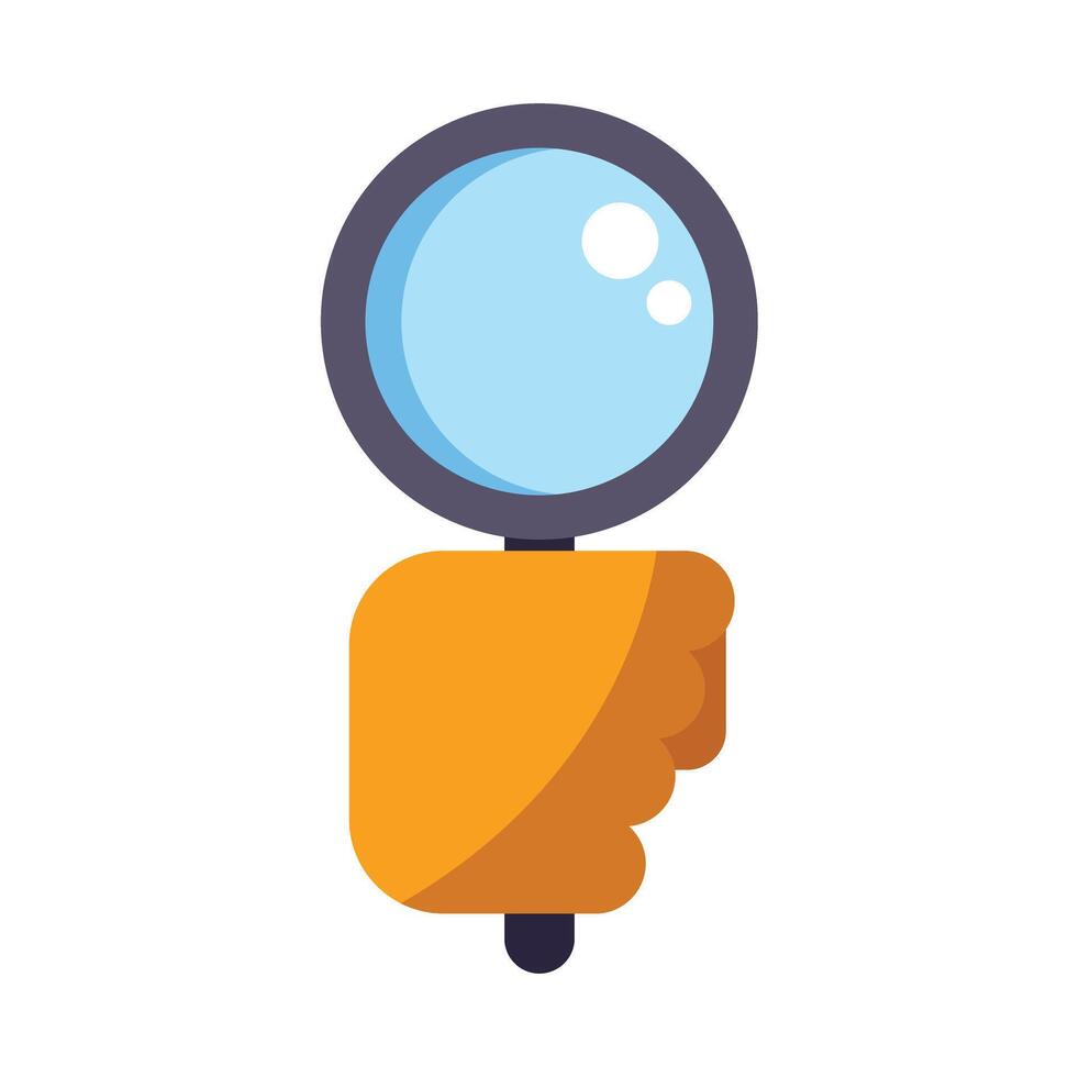 Hand holding a magnifying glass searching for information vector