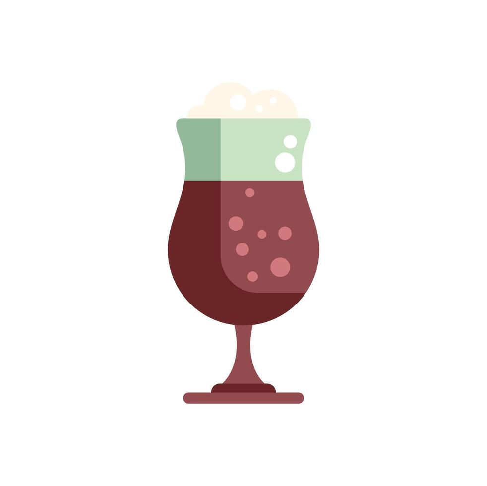 Foamy beer overflowing glass minimalist icon illustration vector