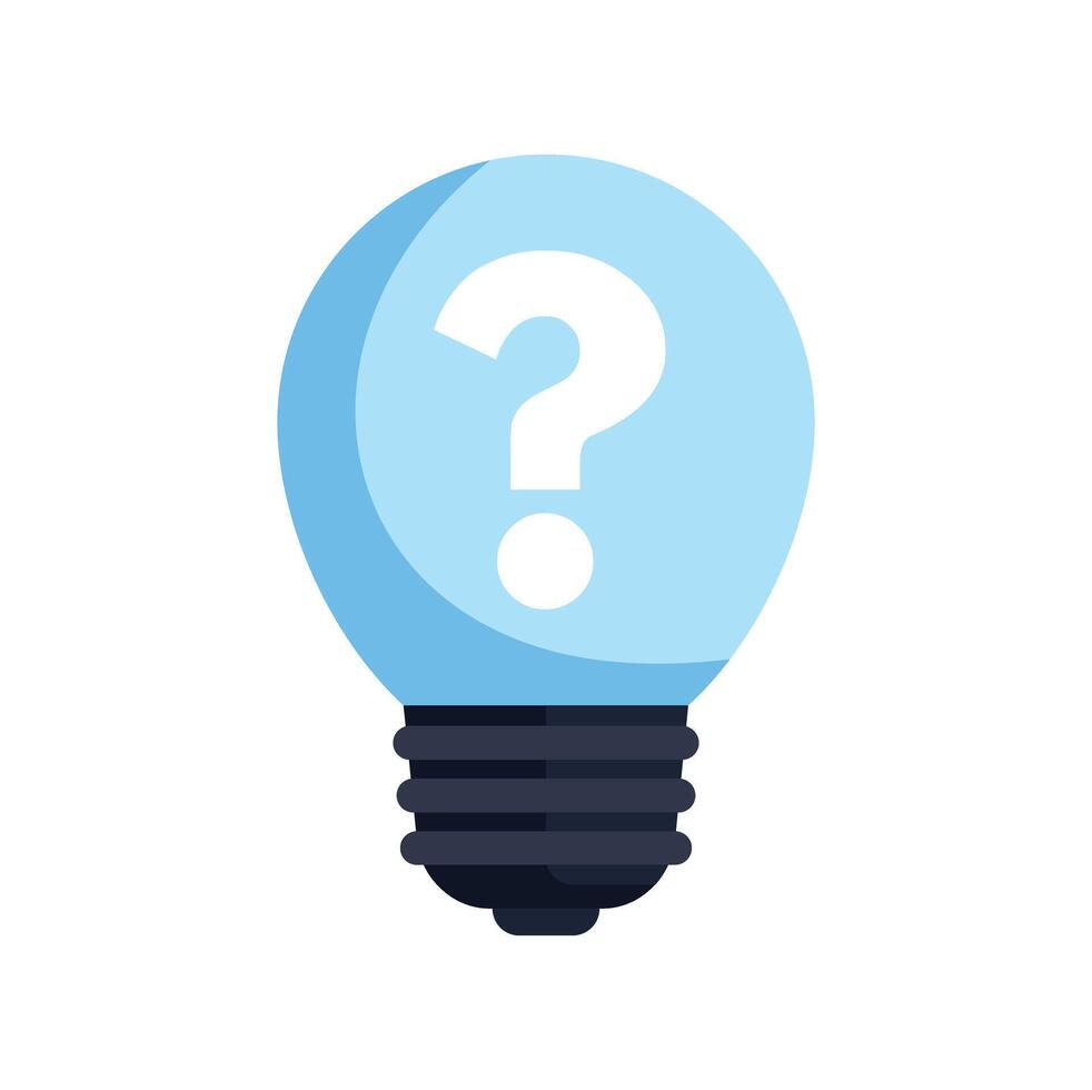 Light bulb presenting question mark inside for frequently asked questions vector