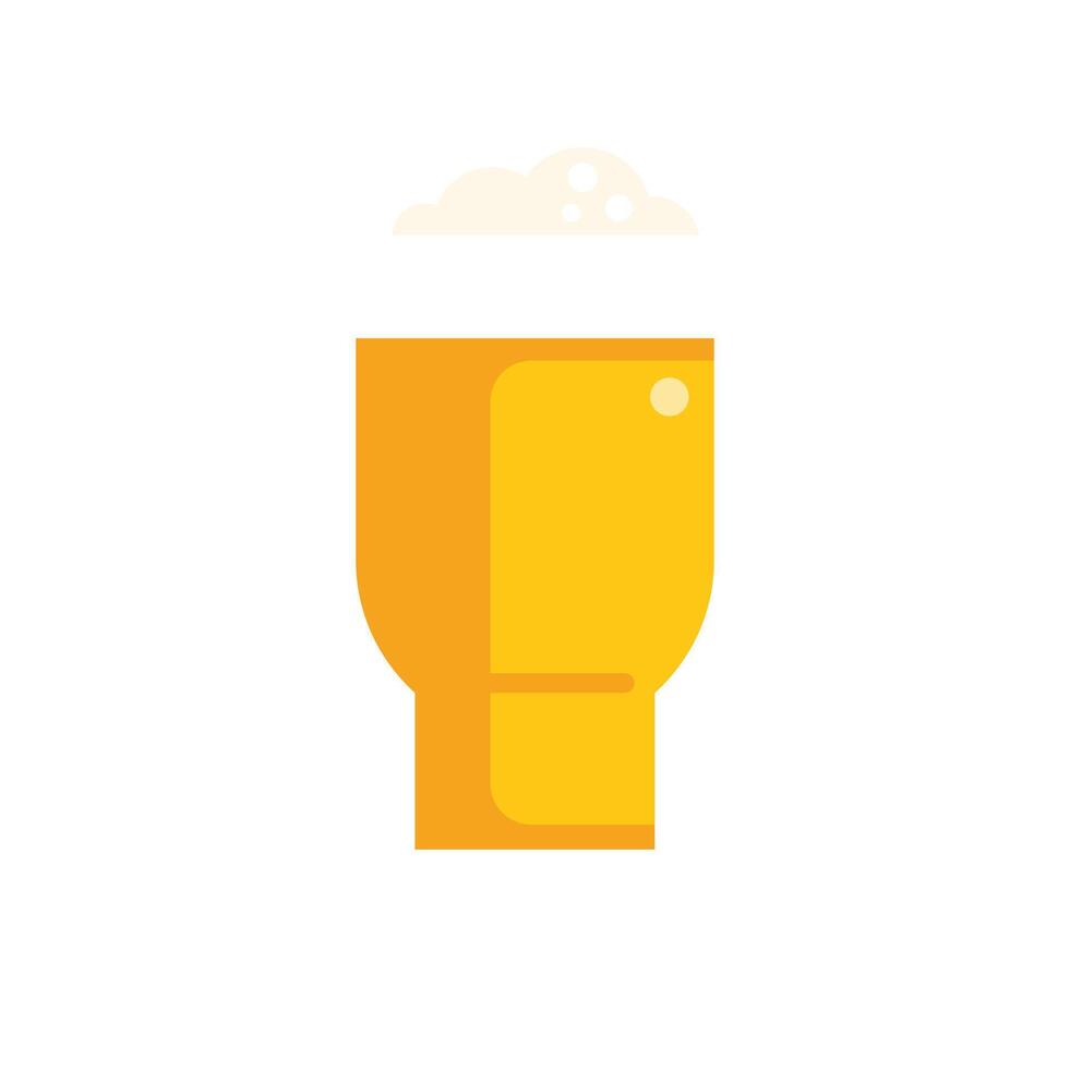 Glass of fresh beer with foam on white background vector