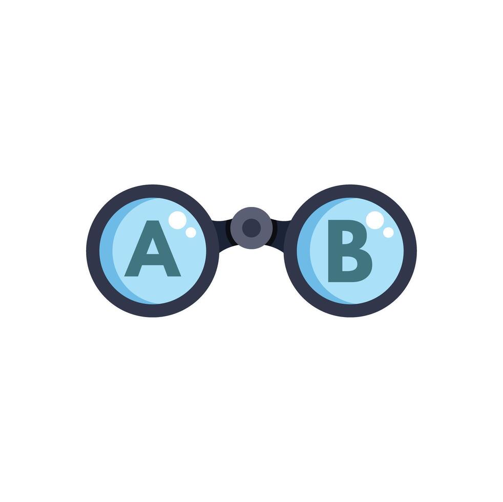 Binoculars comparing options a and b choosing best solution vector