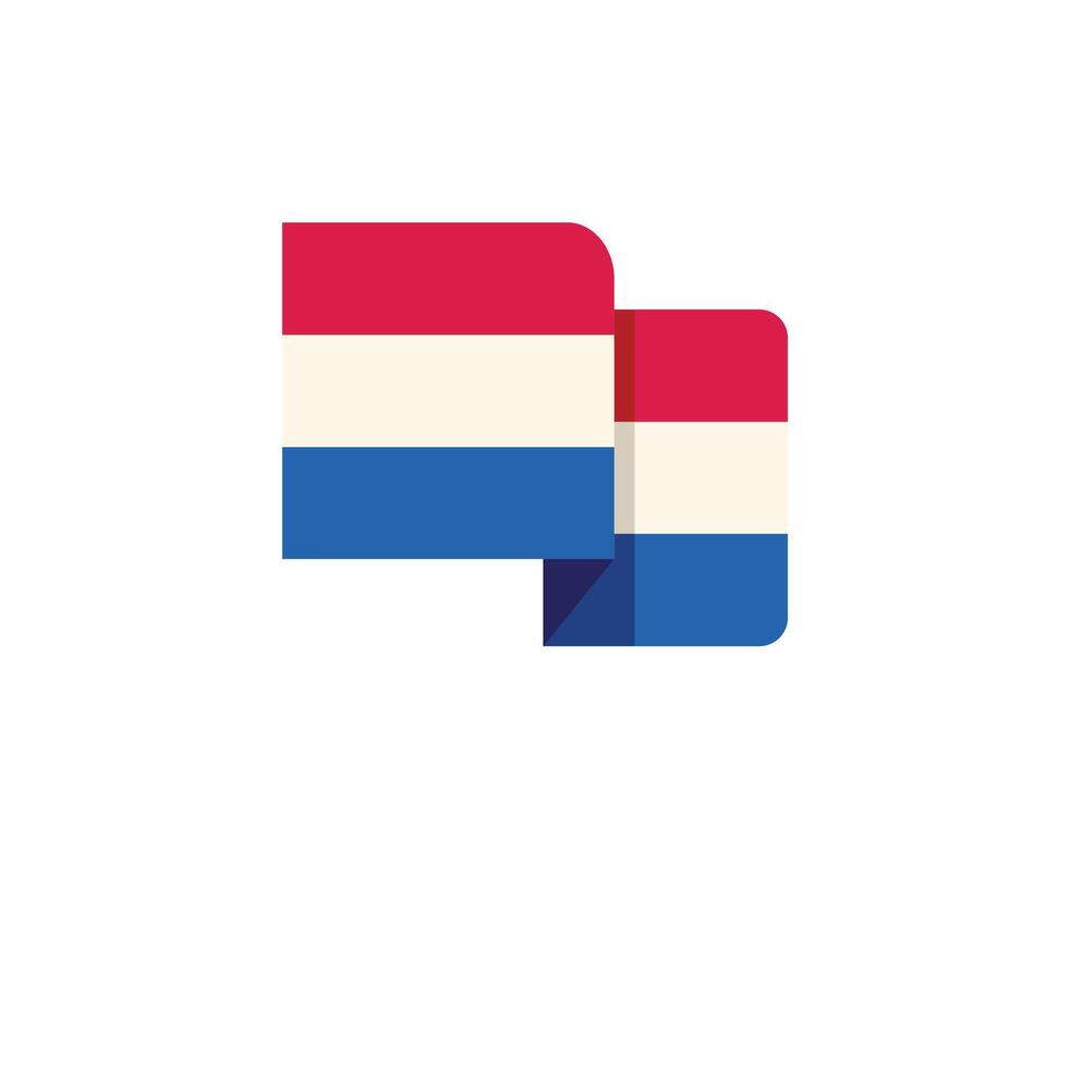 Dutch flag waving in the wind illustration vector