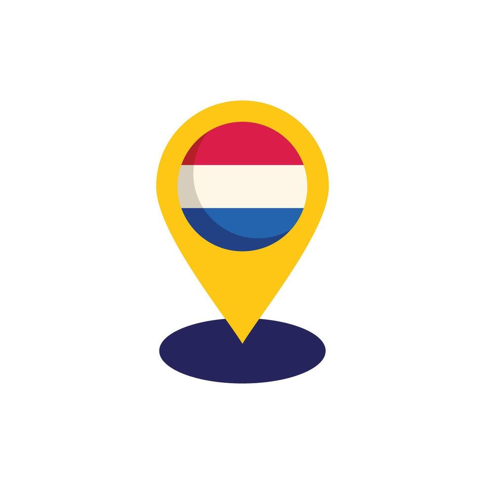 Location pin pointing netherlands flag icon design vector